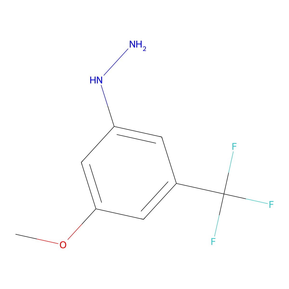 Hydrazine, [3-methoxy-5-(trifluoromethyl)phenyl]- molecular structure, CAS 309718-11-4
