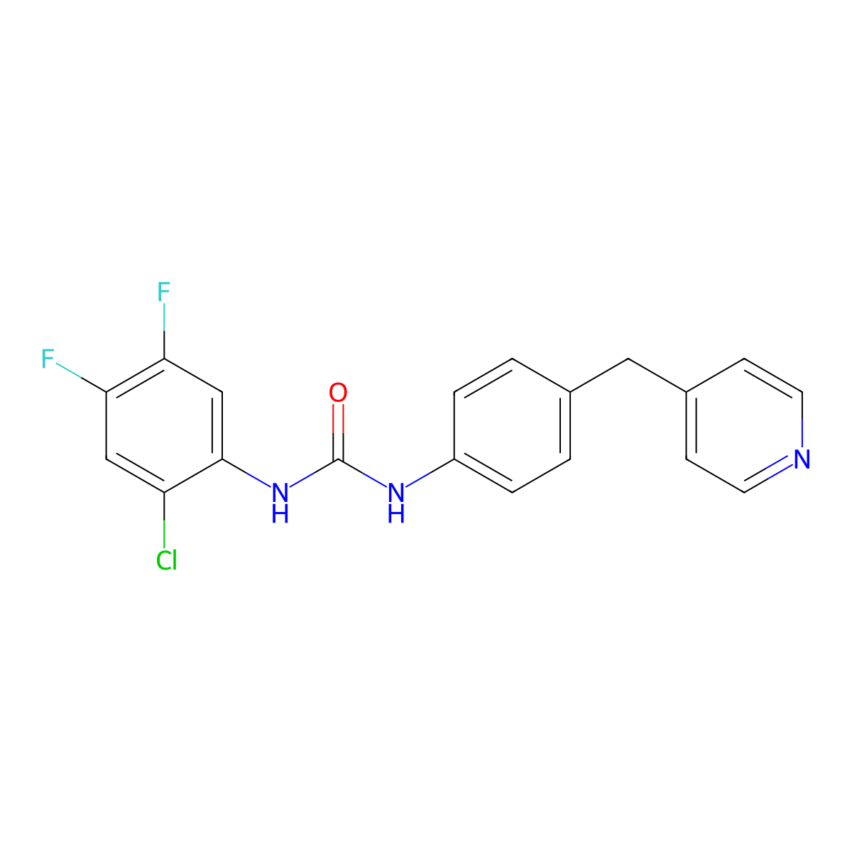 1-(2-Chloro-4,5-difluorophenyl)-3-[4-(pyridin-4-ylmethyl)phenyl]urea molecular structure, CAS 309719-30-0