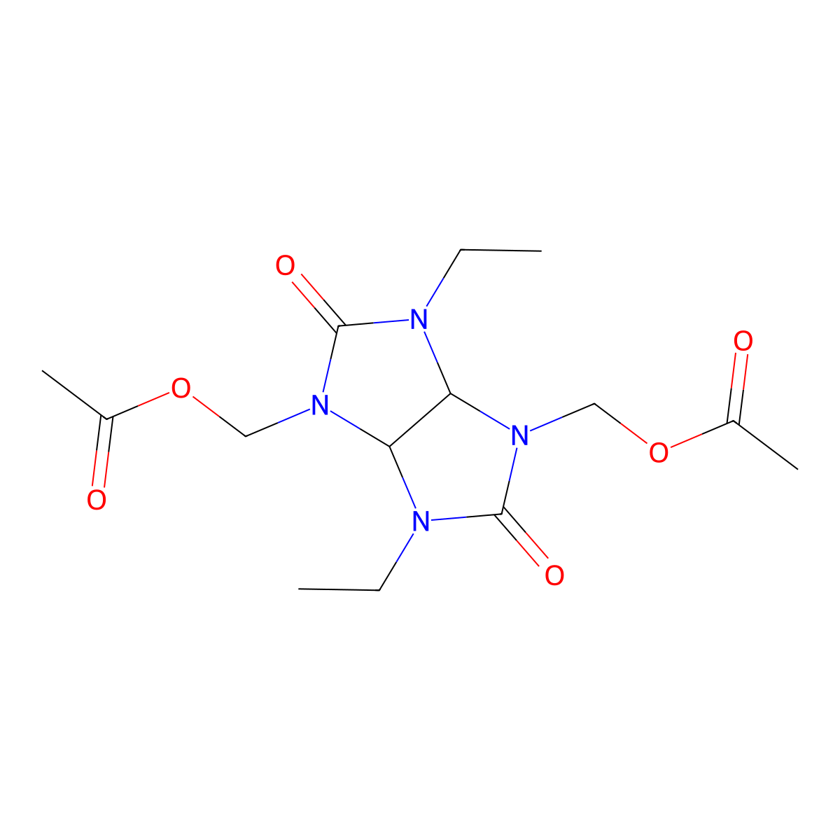 (3,6-diethyl-2,5-dioxotetrahydroimidazo[4,5-d]imidazole-1,4(2H,5H)-diyl)bis(methylene) diacetate molecular structure, CAS 309719-55-9