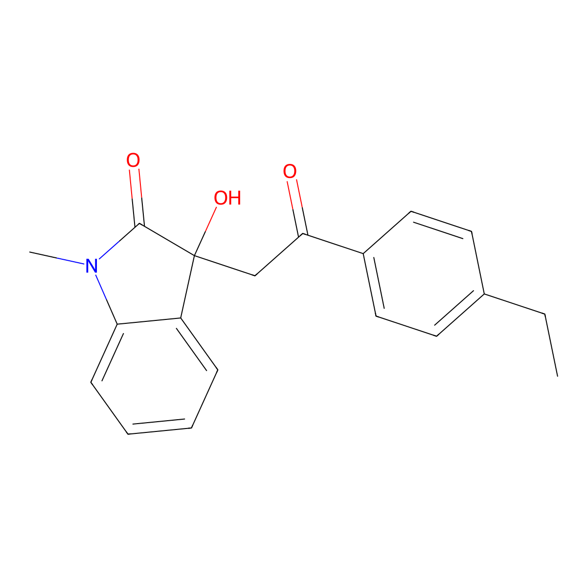 3-[2-(4-ethylphenyl)-2-oxoethyl]-3-hydroxy-1-methyl-1,3-dihydro-2H-indol-2-one molecular structure, CAS 309719-63-9