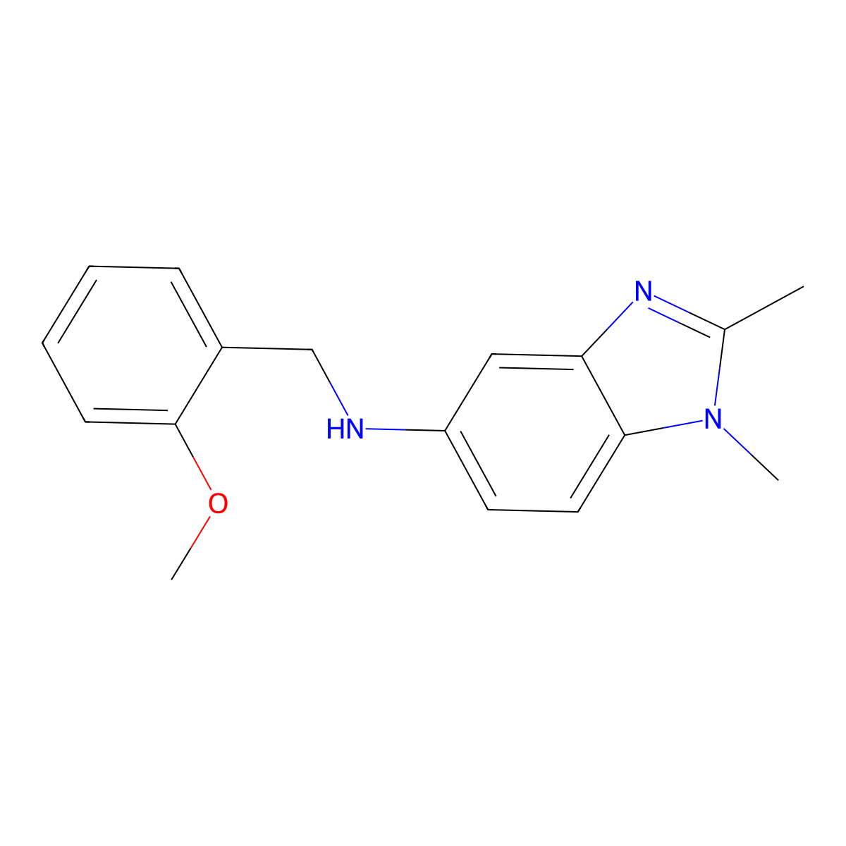 N-(2-Methoxybenzyl)-1,2-dimethyl-1H-benzimidazol-5-amine molecular structure, CAS 309724-59-2