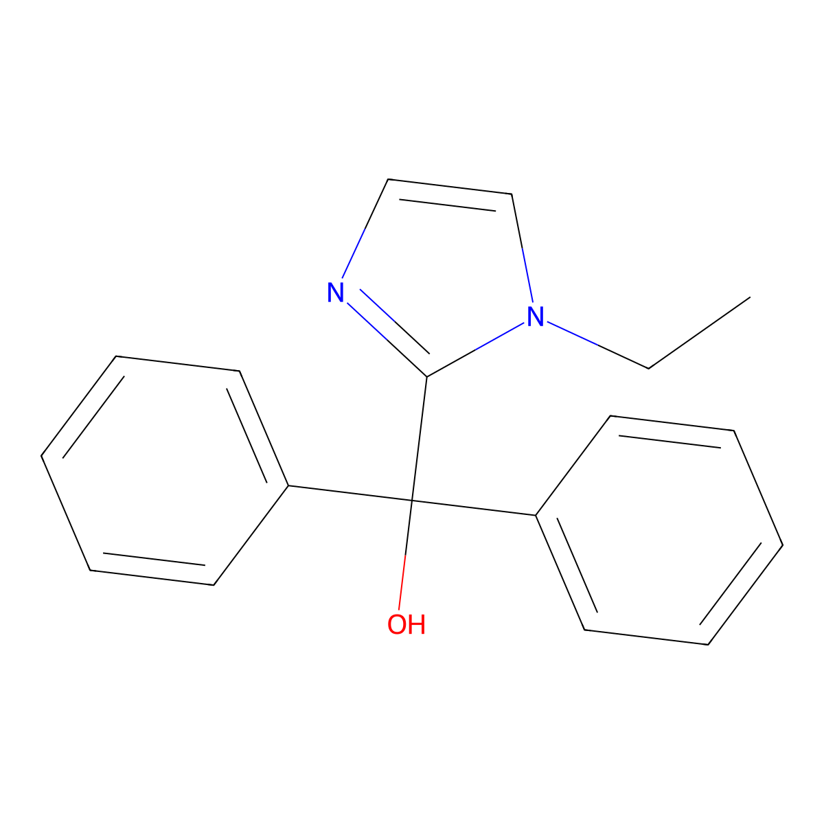 (1-ethyl-1H-imidazol-2-yl)(diphenyl)methanol molecular structure, CAS 309724-60-5