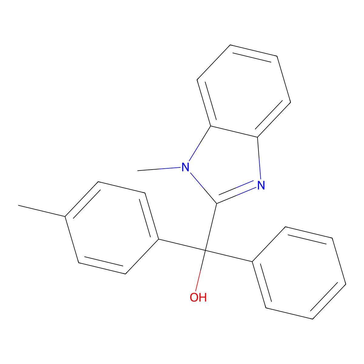 (1-Methyl-1H-benzimidazol-2-yl)(4-methylphenyl)phenylmethanol molecular structure, CAS 309724-66-1