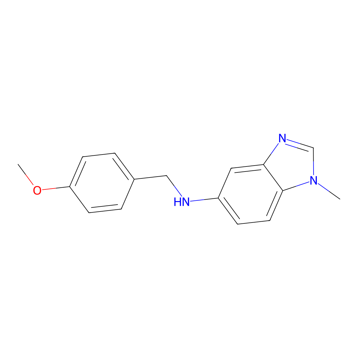 N-[(4-methoxyphenyl)methyl]-1-methylbenzimidazol-5-amine molecular structure, CAS 309724-68-3