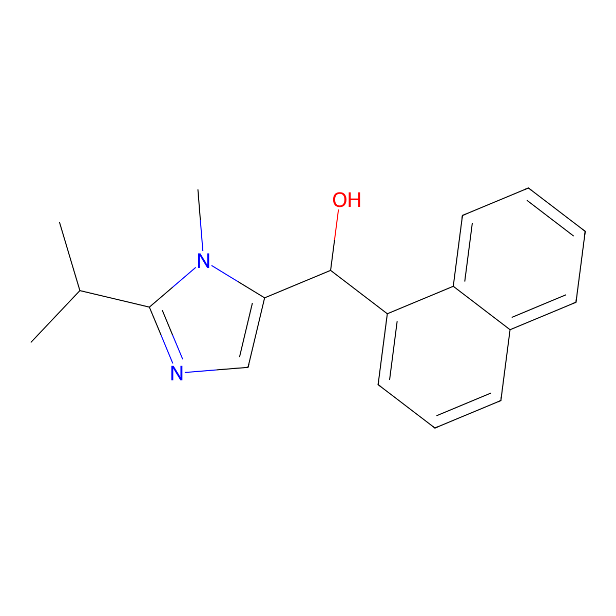 (3-Methyl-2-propan-2-ylimidazol-4-yl)-naphthalen-1-ylmethanol molecular structure, CAS 309724-79-6