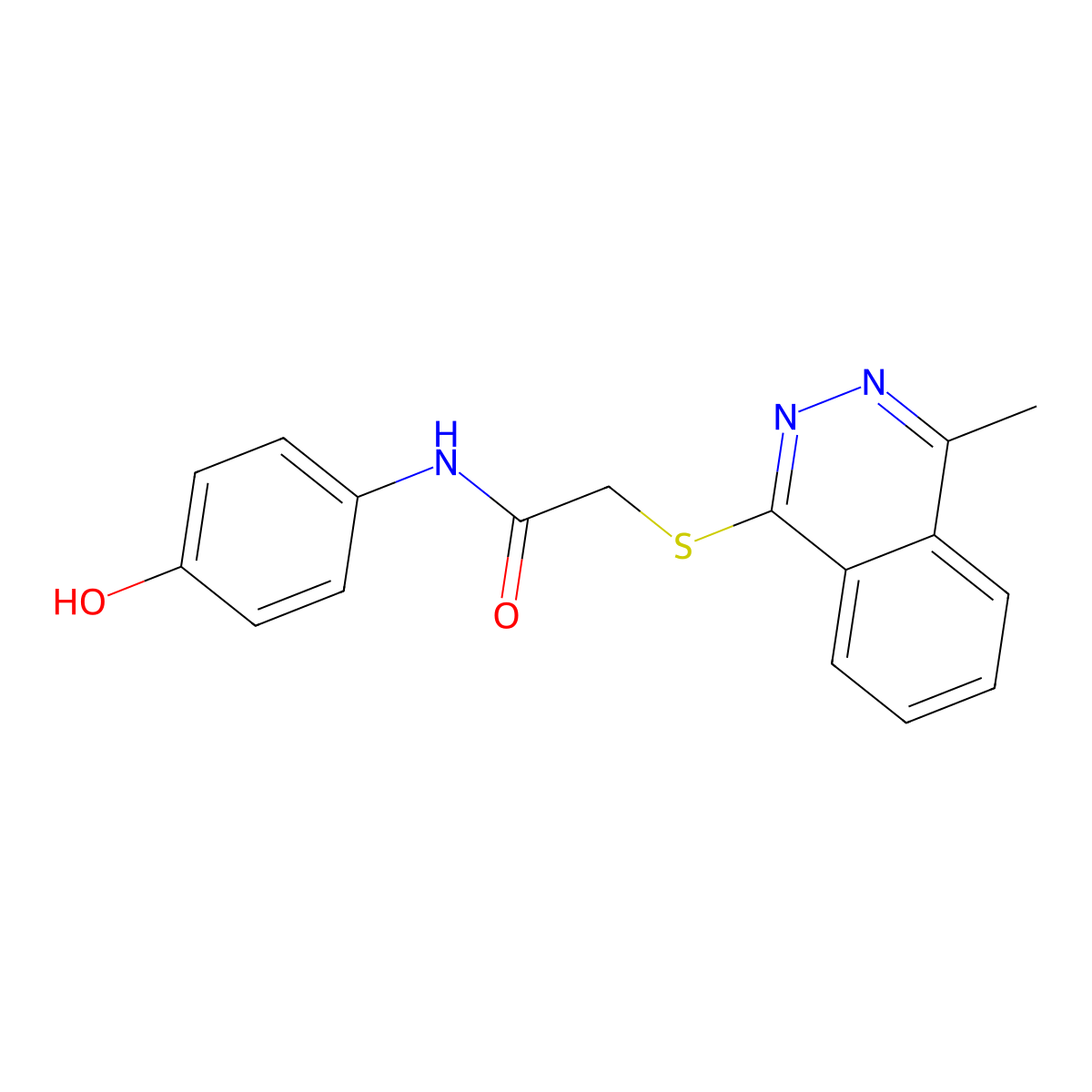N-(4-hydroxyphenyl)-2-(4-methylphthalazin-1-yl)sulfanylacetamide molecular structure, CAS 309726-13-4