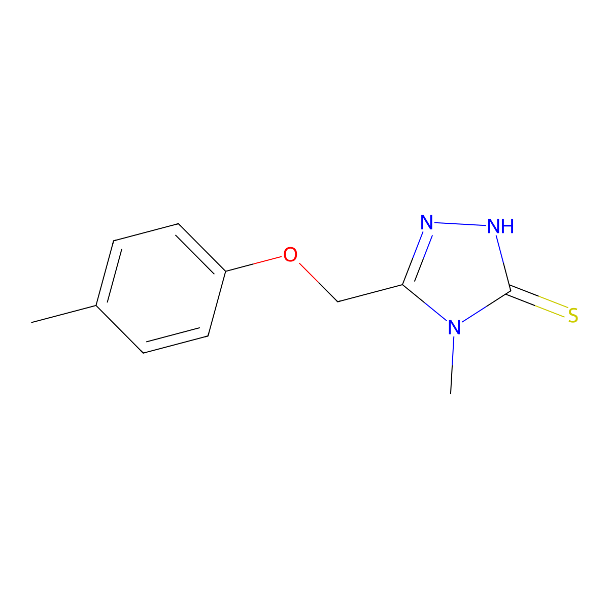 4-methyl-5-[(4-methylphenoxy)methyl]-4H-1,2,4-triazole-3-thiol molecular structure, CAS 309726-20-3