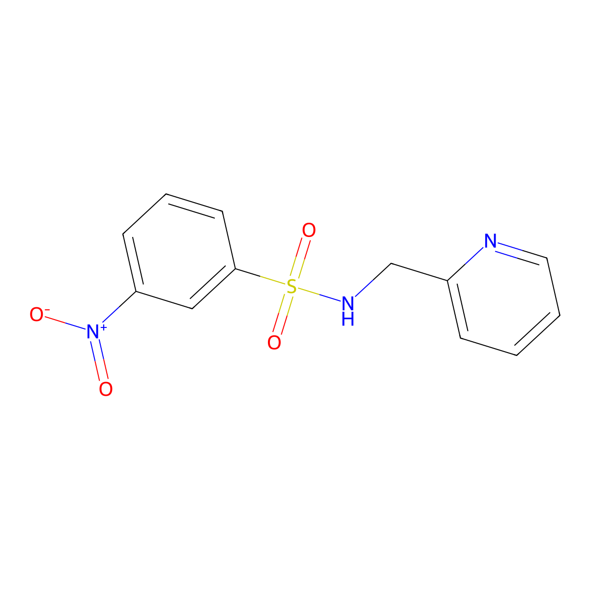 3-Nitro-N-pyridin-2-ylmethyl-benzenesulfonamide molecular structure, CAS 309726-30-5