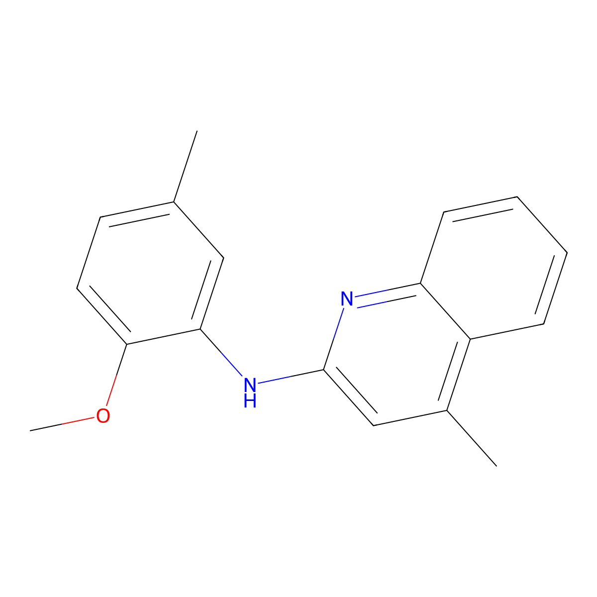 N-(2-methoxy-5-methylphenyl)-4-methylquinolin-2-amine molecular structure, CAS 309727-05-7