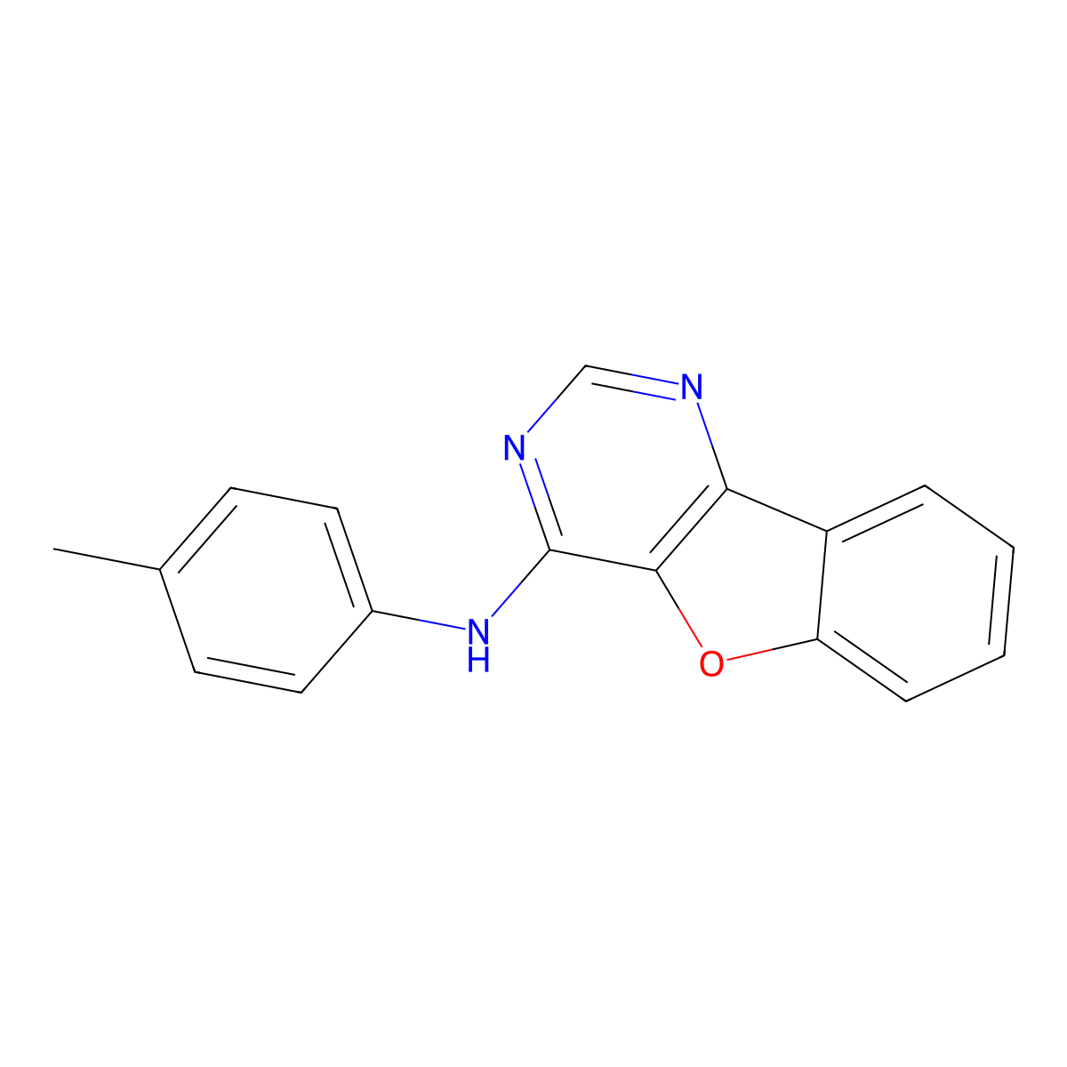 N-(4-methylphenyl)-4-benzofuro[3,2-d]pyrimidinamine molecular structure, CAS 309727-17-1