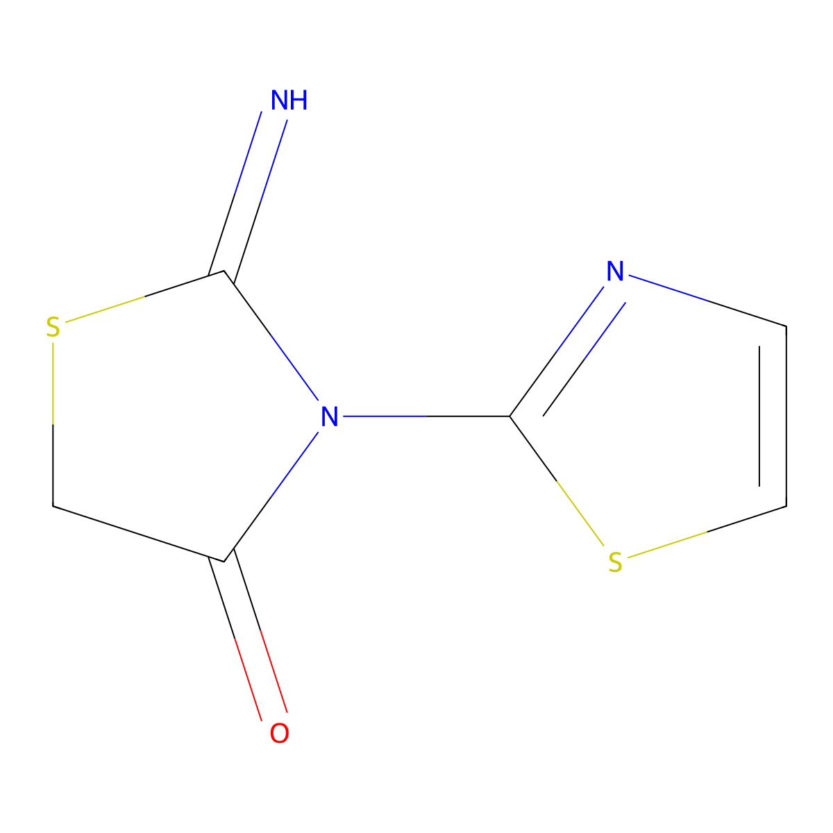 2-Imino-3-(1,3-thiazol-2-yl)-1,3-thiazolidin-4-one molecular structure, CAS 309727-45-5
