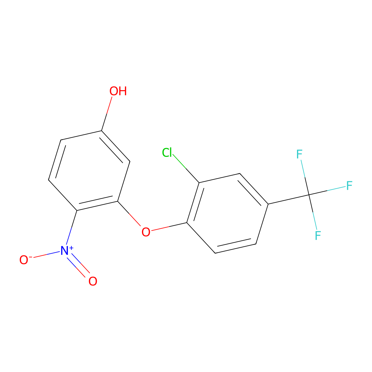 3-[2-Chloro-4-(trifluoromethyl)phenoxy]-4-nitrophenol molecular structure, CAS 309727-46-6