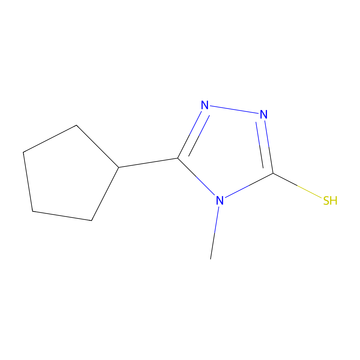 5-cyclopentyl-4-methyl-4H-1,2,4-triazole-3-thiol molecular structure, CAS 309731-00-8