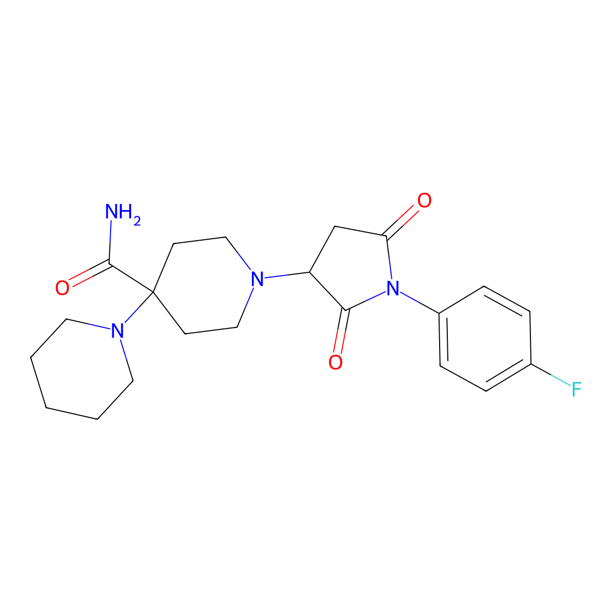 1-[1-(4-Fluorophenyl)-2,5-dioxopyrrolidin-3-yl]-4-piperidin-1-ylpiperidine-4-carboxamide molecular structure, CAS 309731-39-3