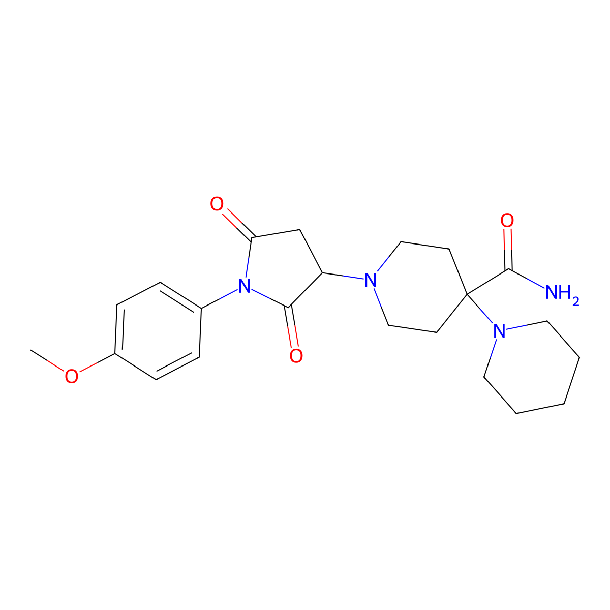 1-[1-(4-Methoxyphenyl)-2,5-dioxopyrrolidin-3-yl]-4-piperidin-1-ylpiperidine-4-carboxamide molecular structure, CAS 309731-40-6
