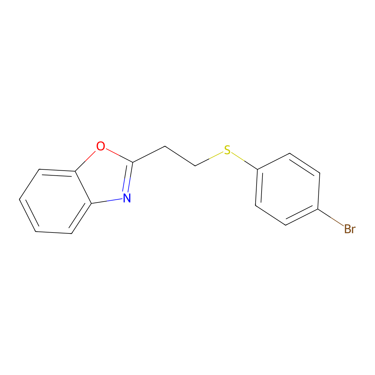 2-{2-[(4-Bromophenyl)sulfanyl]ethyl}-1,3-benzoxazole molecular structure, CAS 309732-18-1