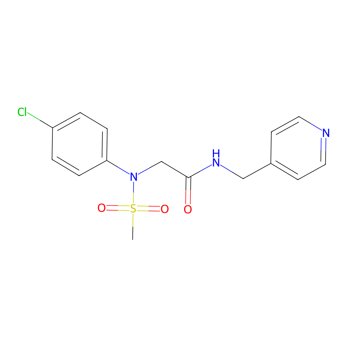 2-(4-chloro-N-methylsulfonylanilino)-N-(pyridin-4-ylmethyl)acetamide molecular structure, CAS 309732-59-0