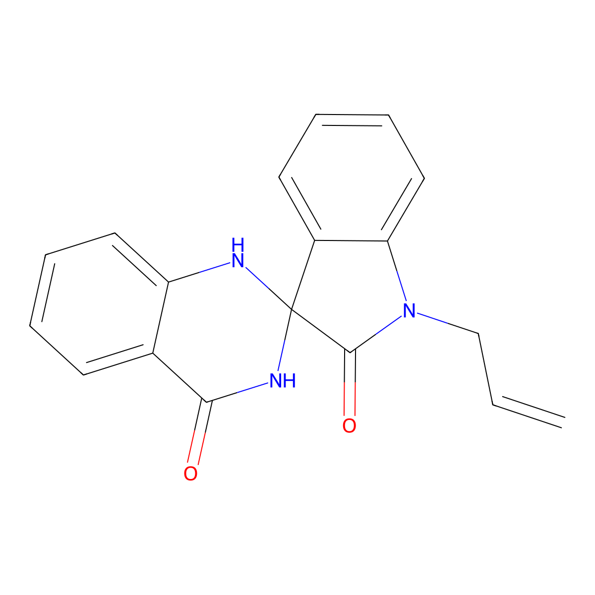 11-Prop-2-enylspiro[1,2,3-trihydroquinazoline-2,3'-indoline]-4,12-dione molecular structure, CAS 309733-33-3