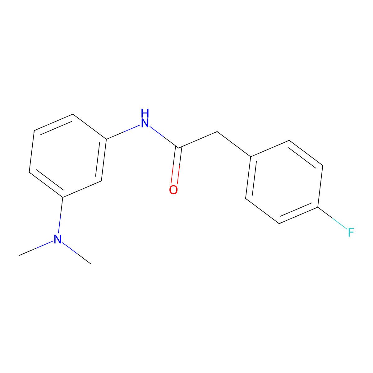 N-[3-(dimethylamino)phenyl]-2-(4-fluorophenyl)acetamide molecular structure, CAS 309733-35-5