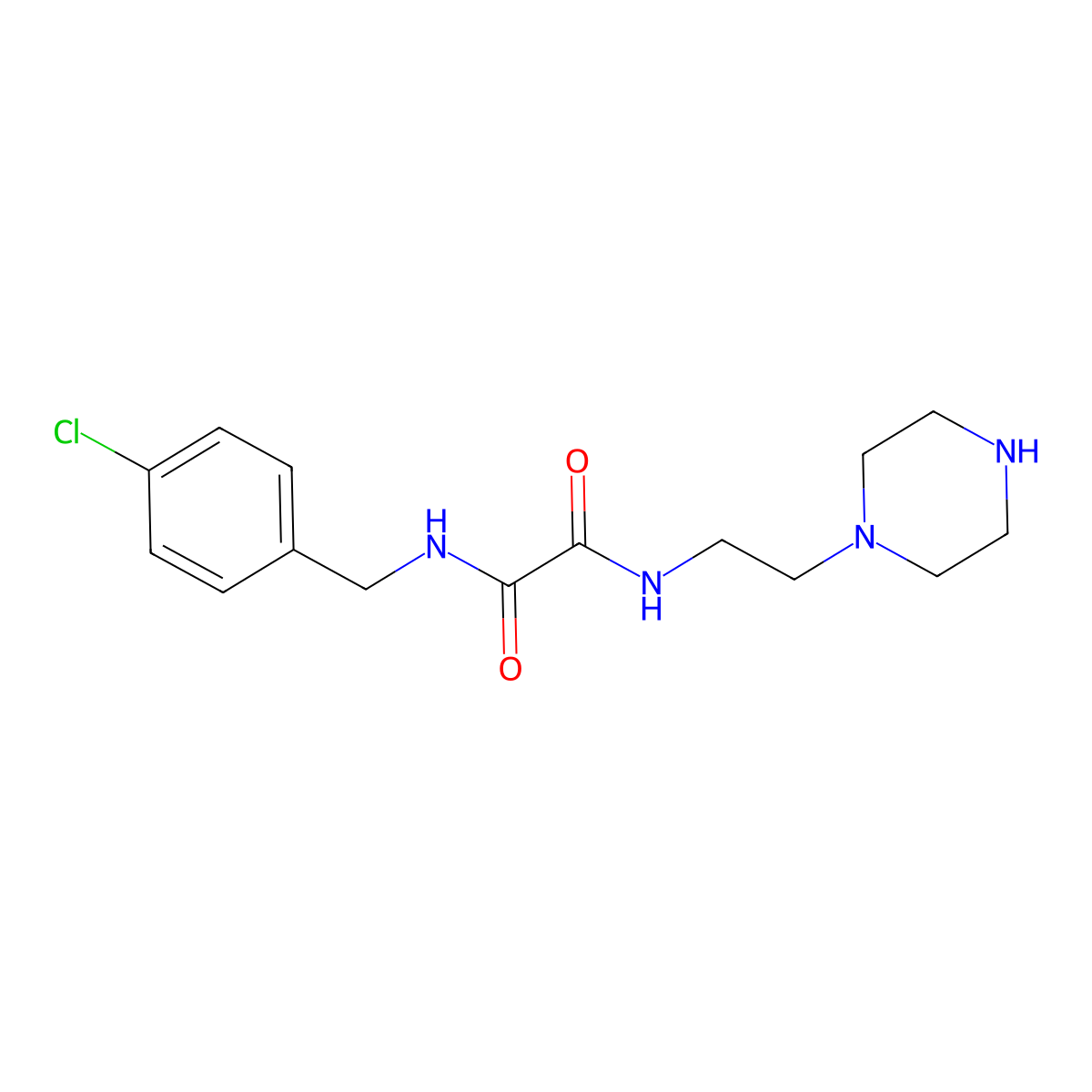 N-[(4-Chlorophenyl)methyl]-N'-[2-(piperazin-1-YL)ethyl]ethanediamide molecular structure, CAS 309733-40-2