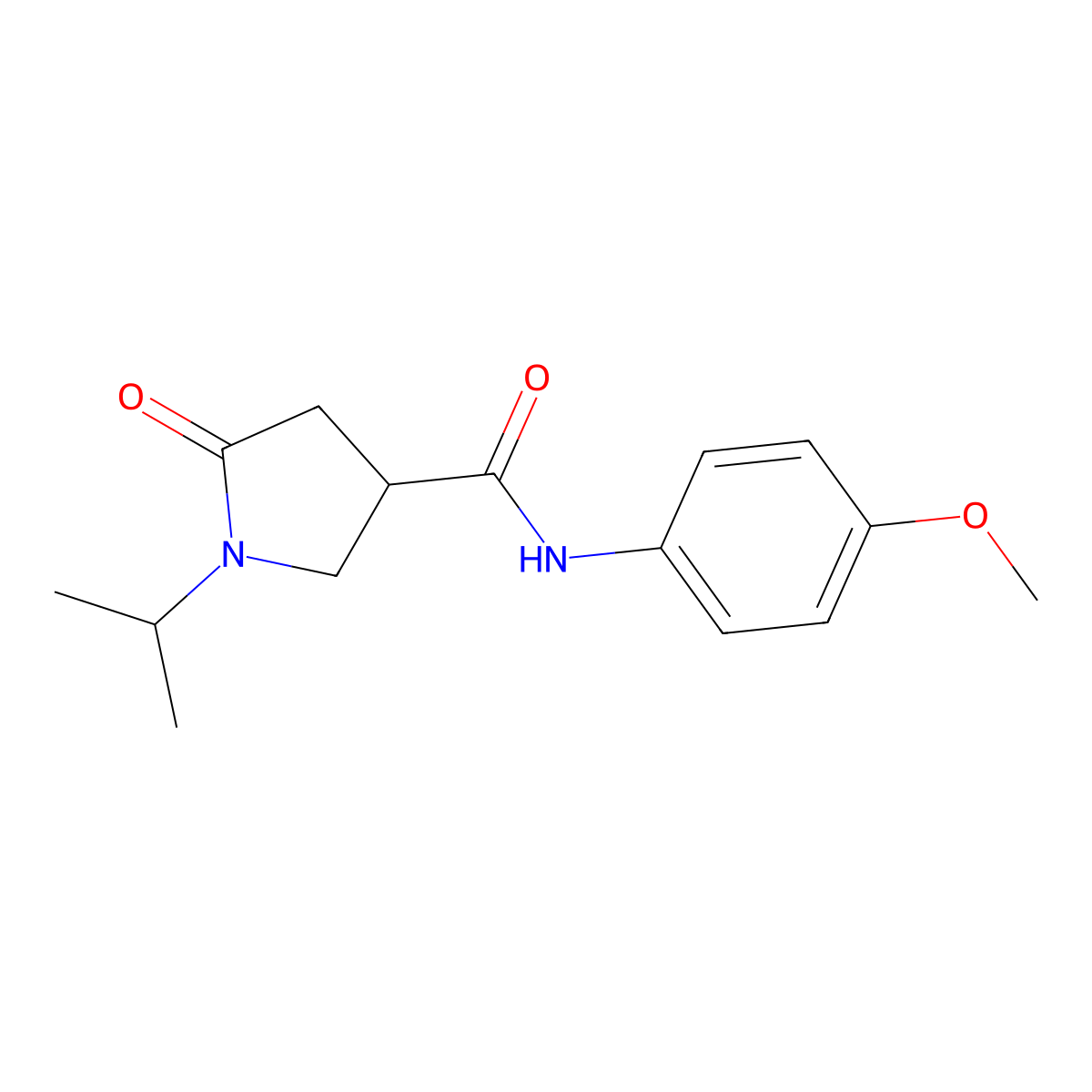 N-(4-methoxyphenyl)-5-oxo-1-propan-2-ylpyrrolidine-3-carboxamide molecular structure, CAS 309733-56-0