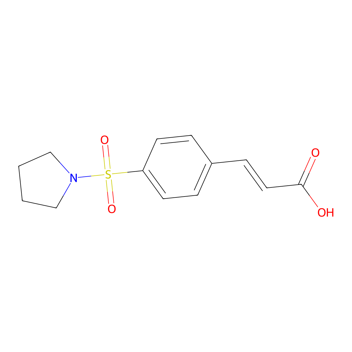 (2E)-3-[4-(pyrrolidin-1-ylsulfonyl)phenyl]acrylic acid molecular structure, CAS 309733-71-9