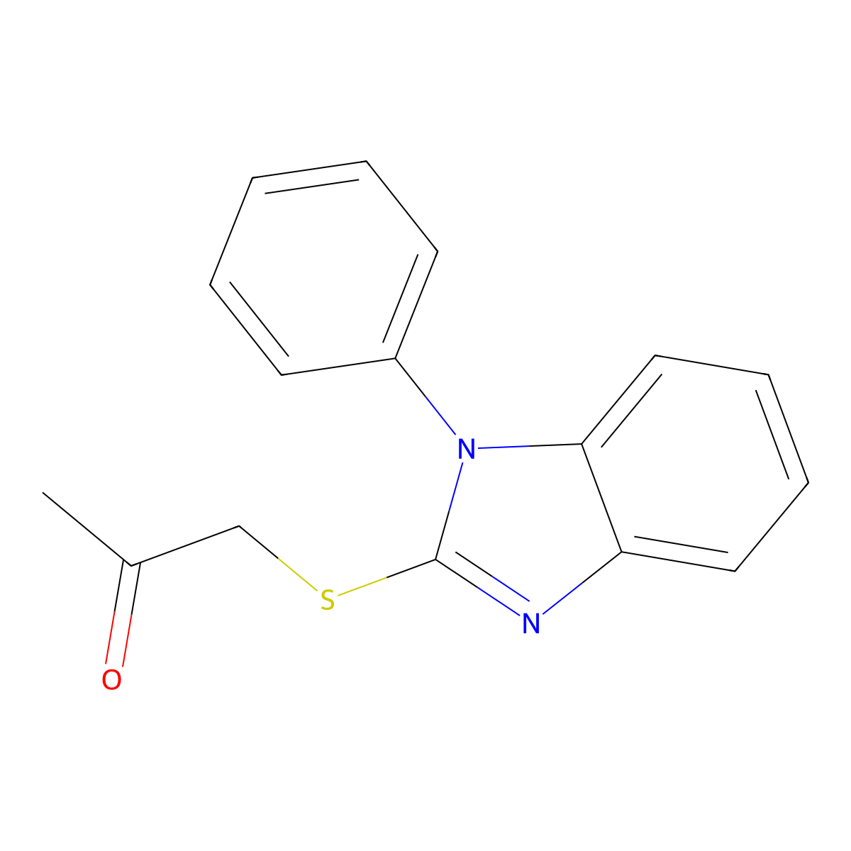 1-(1-Phenylbenzimidazol-2-yl)sulfanylpropan-2-one molecular structure, CAS 309733-73-1