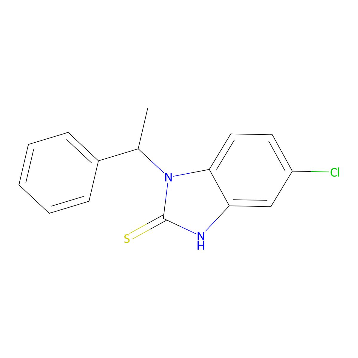 5-Chloro-1-(1-phenylethyl)-1H-benzo[d]imidazole-2-thiol molecular structure, CAS 309733-77-5