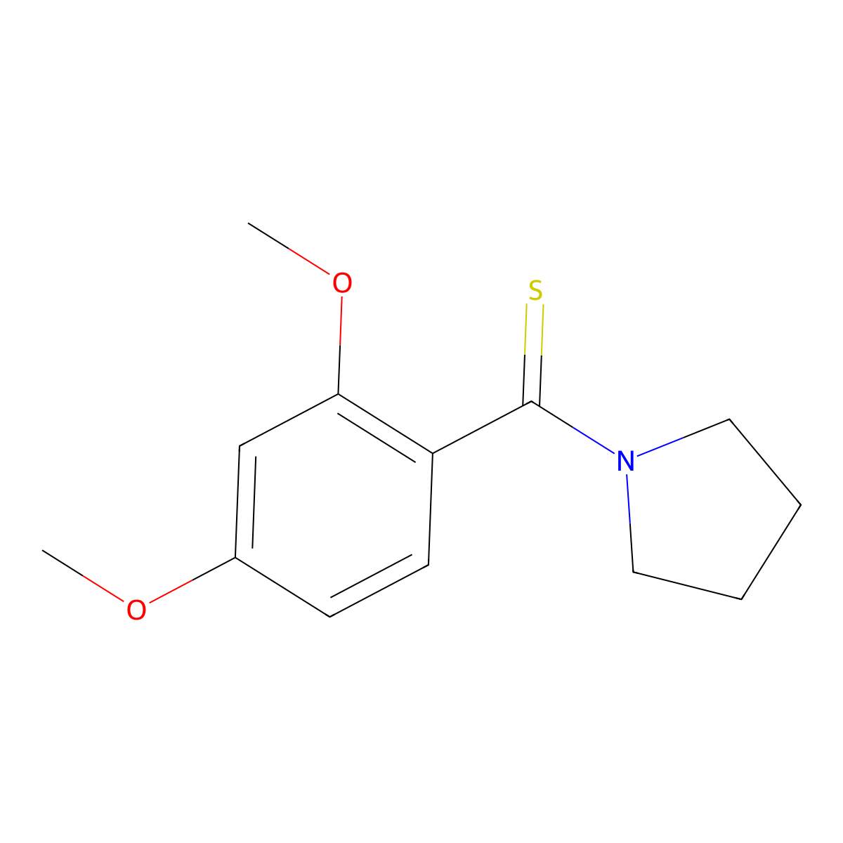 (2,4-Dimethoxyphenyl)-pyrrolidin-1-ylmethanethione molecular structure, CAS 309733-91-3