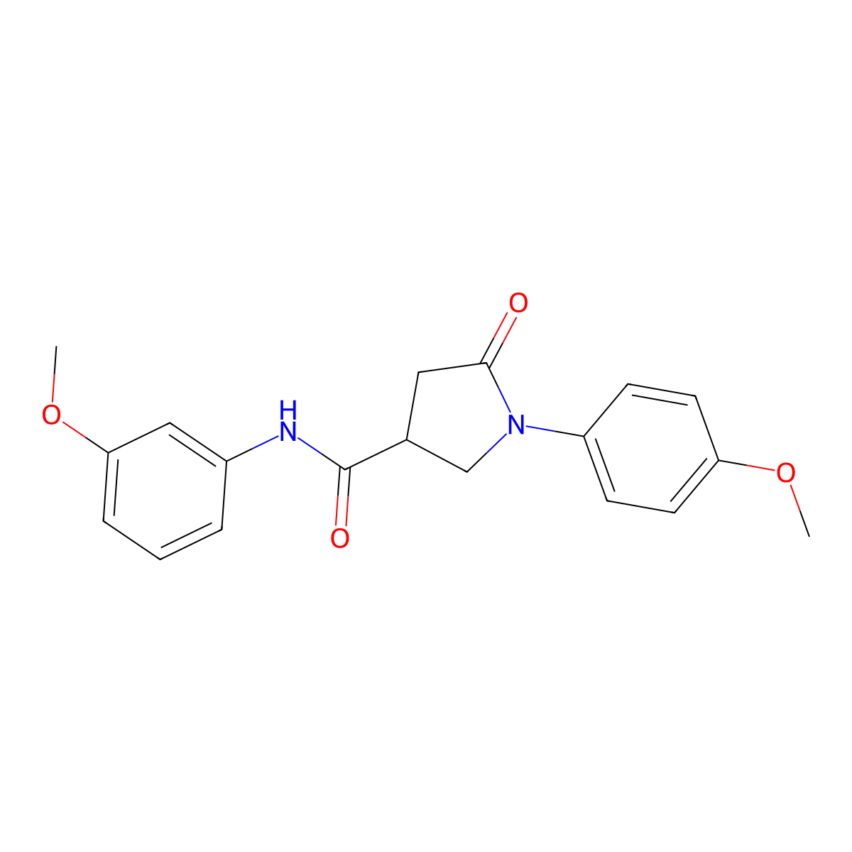 N-(3-methoxyphenyl)-1-(4-methoxyphenyl)-5-oxopyrrolidine-3-carboxamide molecular structure, CAS 309734-00-7