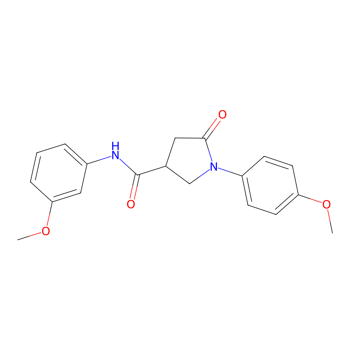 N-(3-methoxyphenyl)-1-(4-methoxyphenyl)-5-oxopyrrolidine-3-carboxamide molecular structure, CAS 309734-00-7