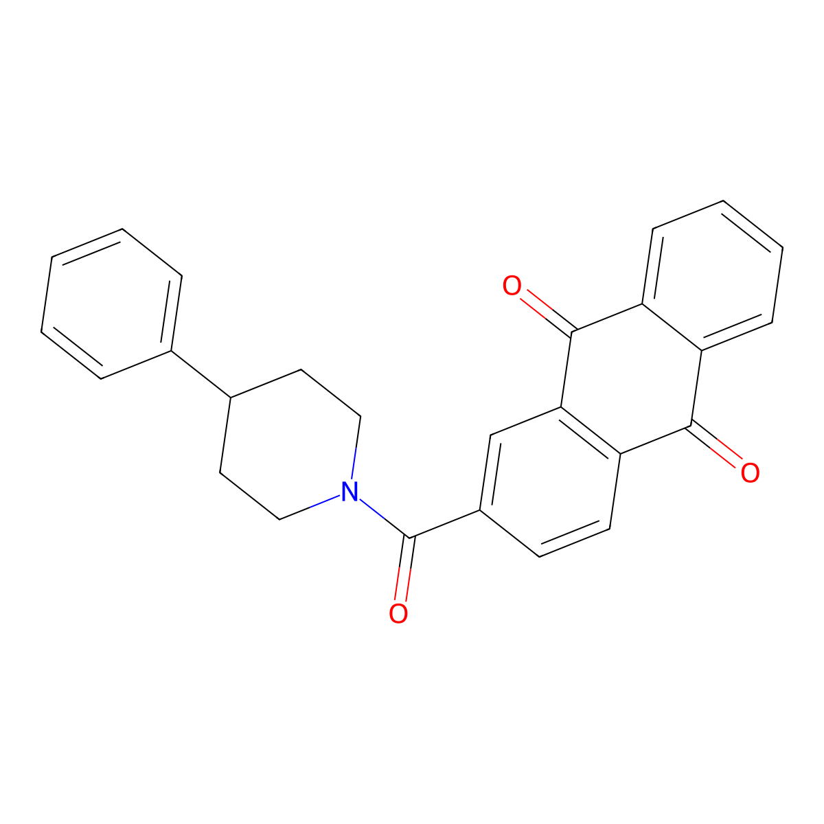 2-(4-Phenylpiperidine-1-carbonyl)anthracene-9,10-dione molecular structure, CAS 309734-15-4