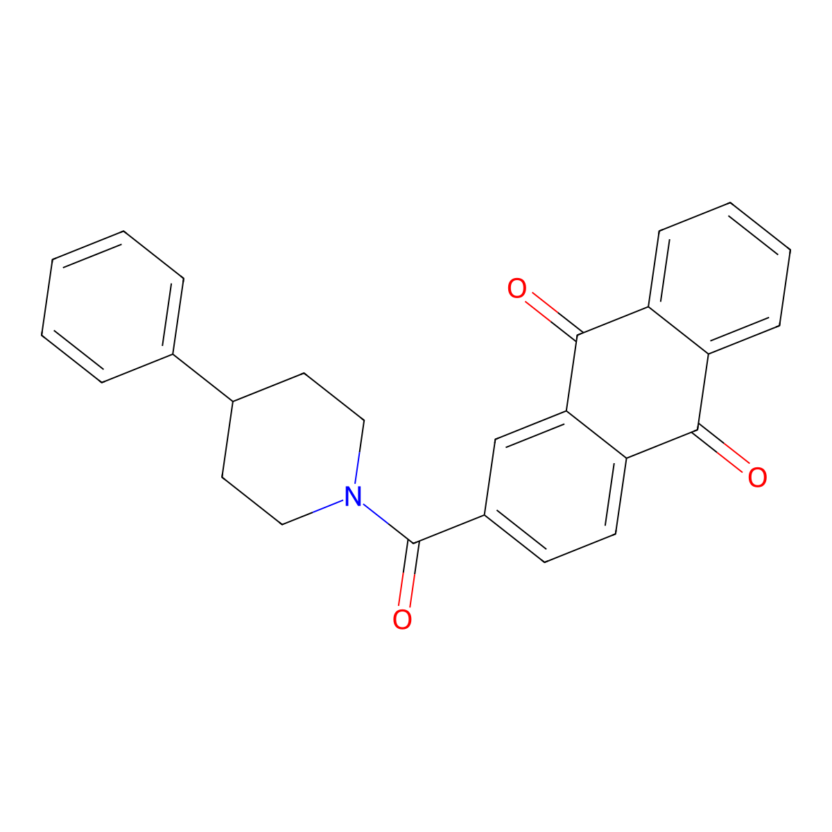 2-(4-Phenylpiperidine-1-carbonyl)anthracene-9,10-dione molecular structure, CAS 309734-15-4
