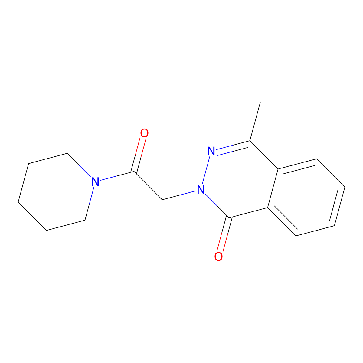 4-Methyl-2-(2-oxo-2-piperidin-1-ylethyl)phthalazin-1-one molecular structure, CAS 309734-62-1