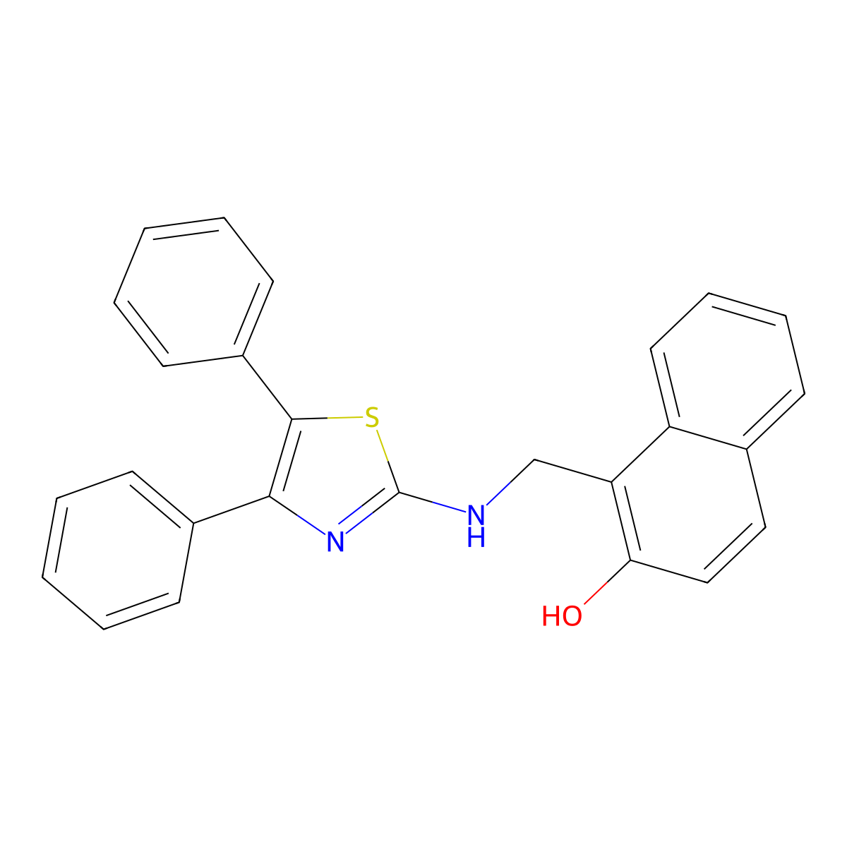 1-{[(4,5-Diphenyl-1,3-thiazol-2-yl)amino]methyl}naphthalen-2-ol molecular structure, CAS 309734-65-4