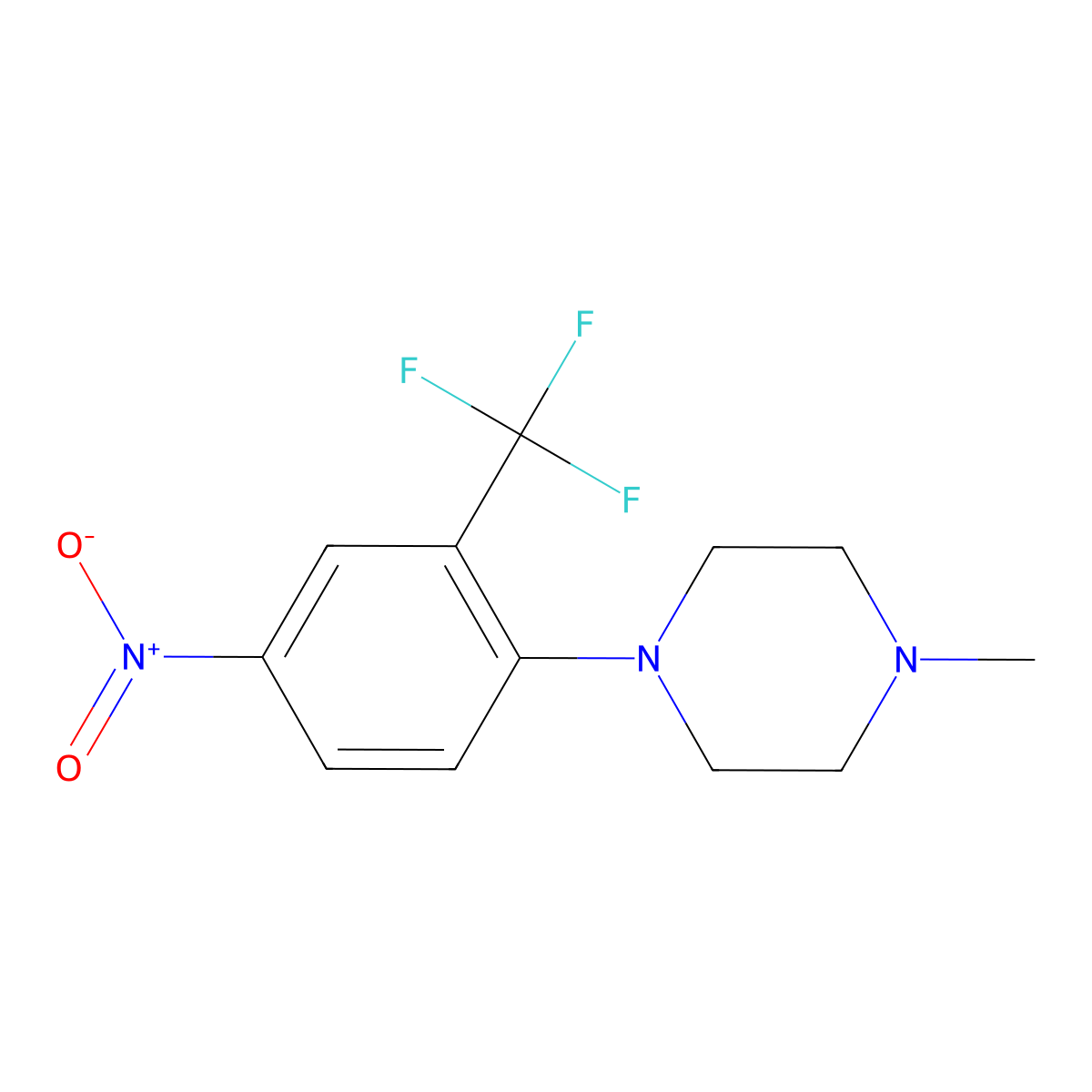 1-Methyl-4-[4-nitro-2-(trifluoromethyl)phenyl]piperazine molecular structure, CAS 309734-66-5