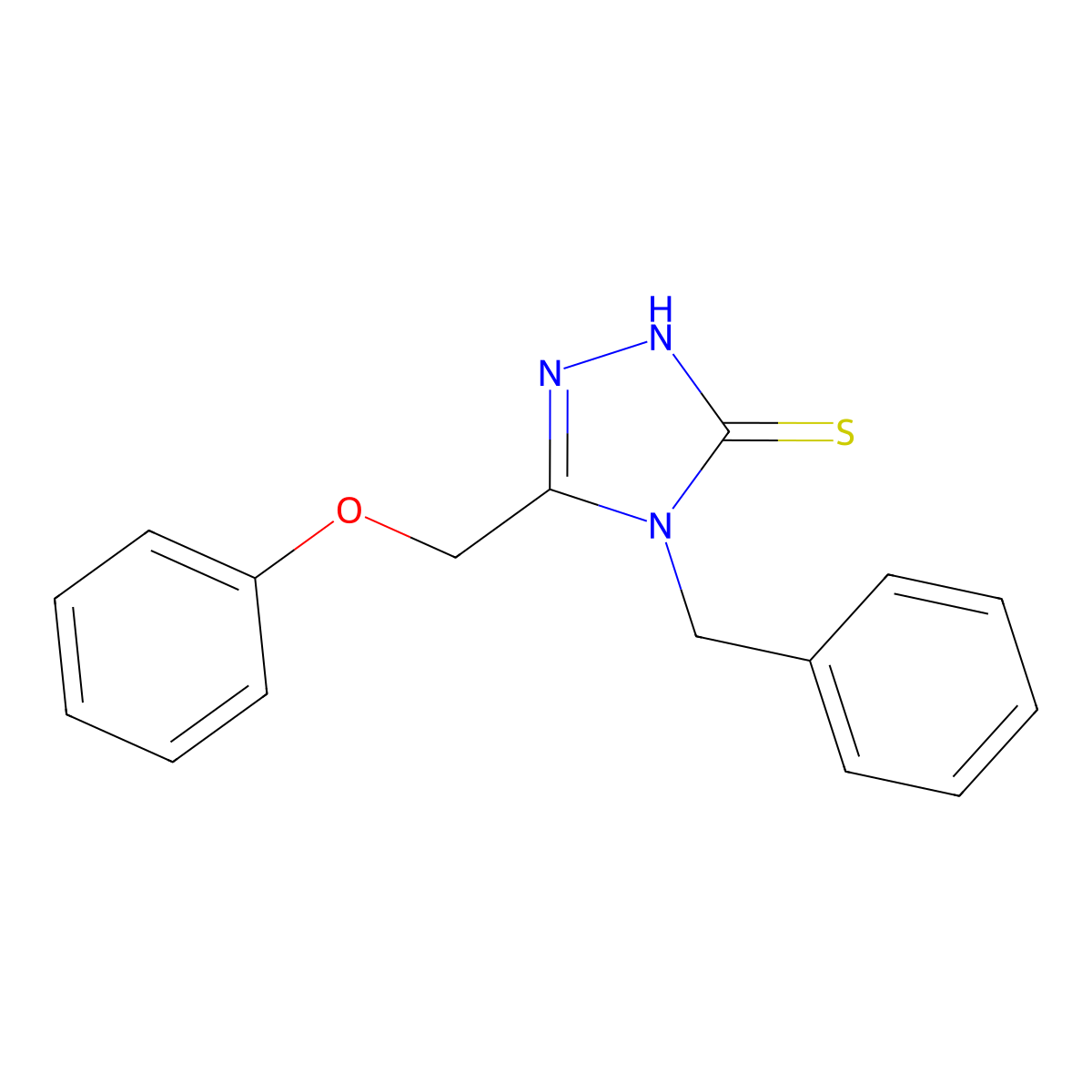 4-benzyl-5-(phenoxymethyl)-4H-1,2,4-triazole-3-thiol molecular structure, CAS 309734-79-0