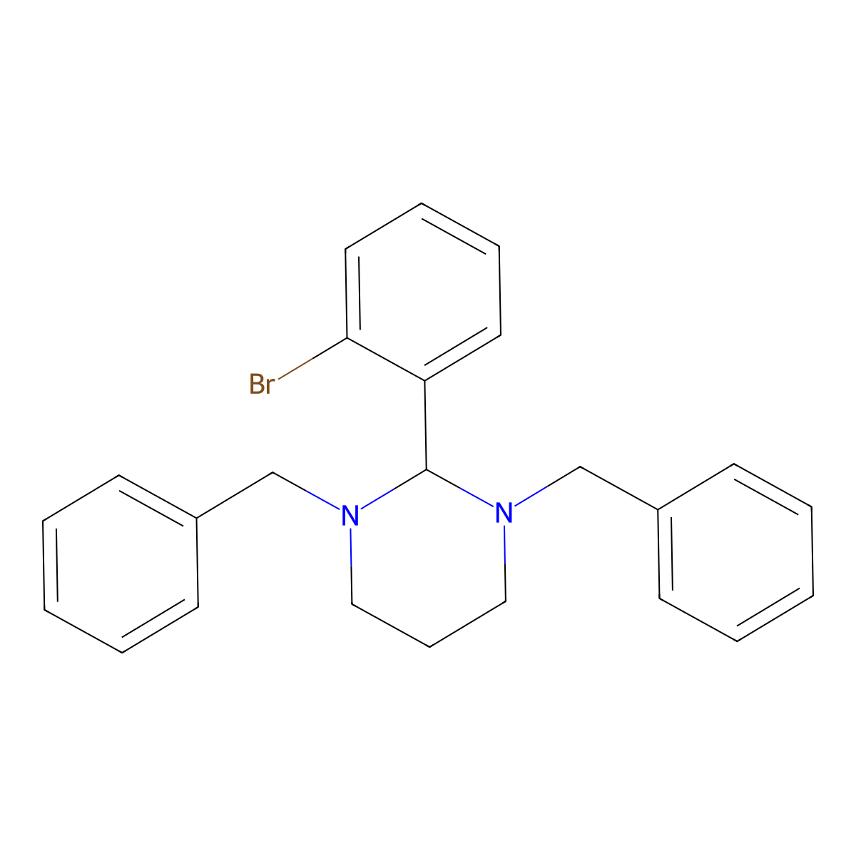 2-(2-Bromophenyl)hexahydro-1,3-bis(phenylmethyl)pyrimidine molecular structure, CAS 309734-80-3