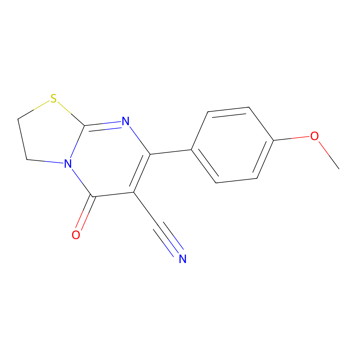 7-(4-Methoxyphenyl)-5-oxo-2,3-dihydro-[1,3]thiazolo[3,2-a]pyrimidine-6-carbonitrile molecular structure, CAS 309734-94-9