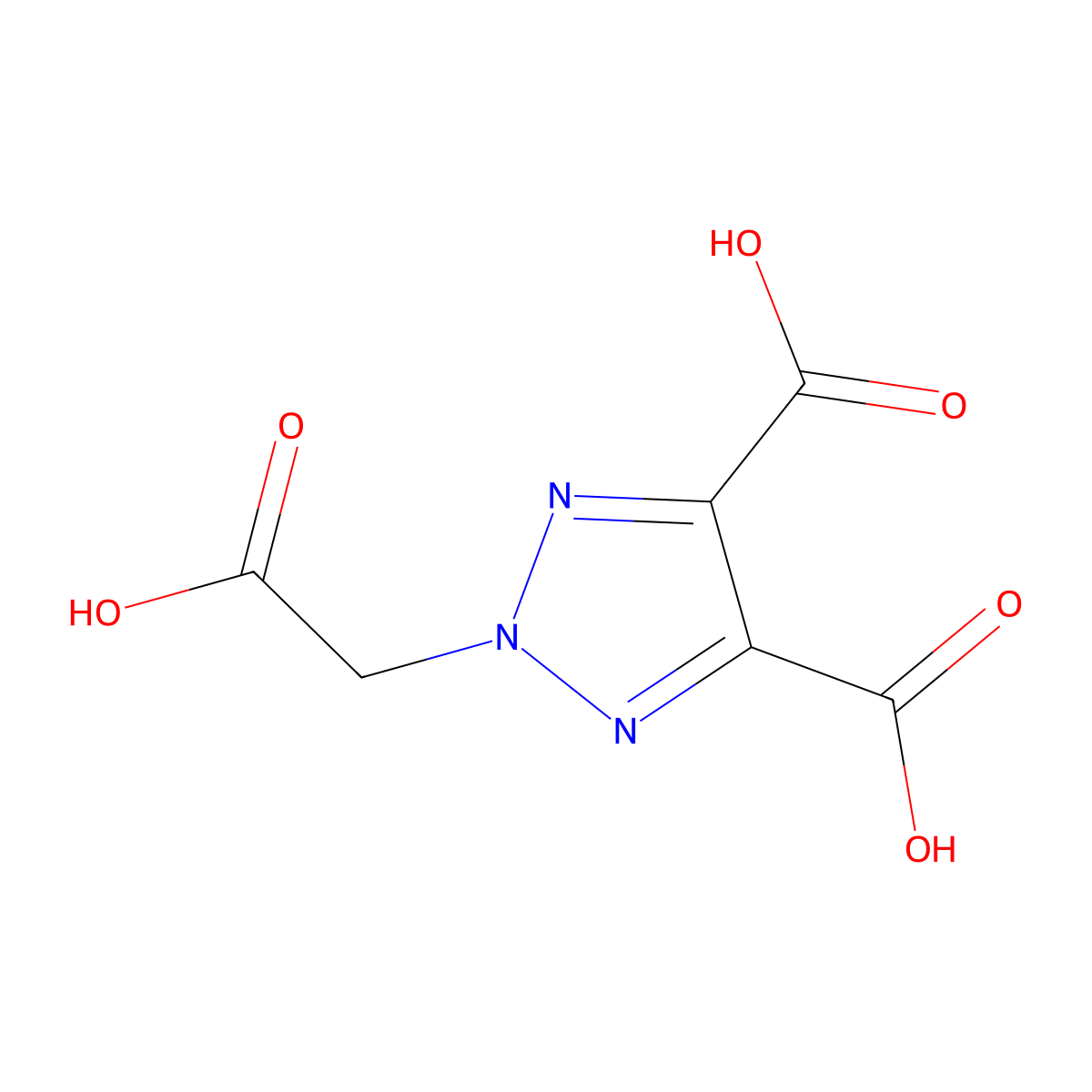 2H-1,2,3-Triazole-4,5-dicarboxylic acid, 2-(carboxymethyl)- molecular structure, CAS 309735-10-2