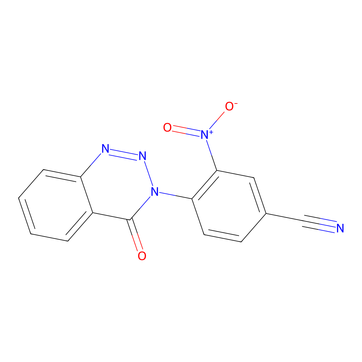 3-Nitro-4-(4-oxo-1,2,3-benzotriazin-3(4H)-yl)benzonitrile molecular structure, CAS 309735-20-4
