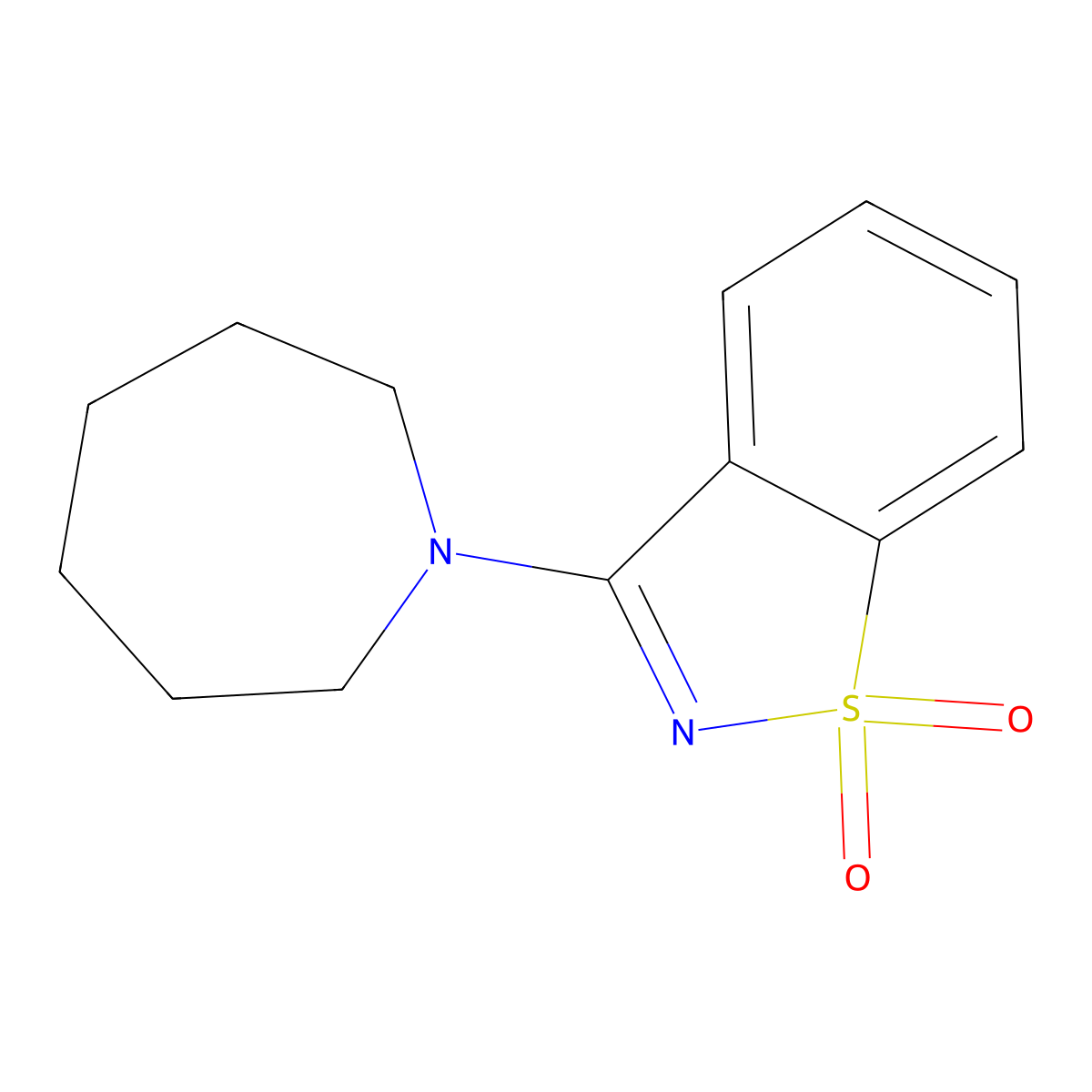 1,2-Benzisothiazole, 3-(hexahydro-1H-azepin-1-yl)-, 1,1-dioxide molecular structure, CAS 309735-29-3