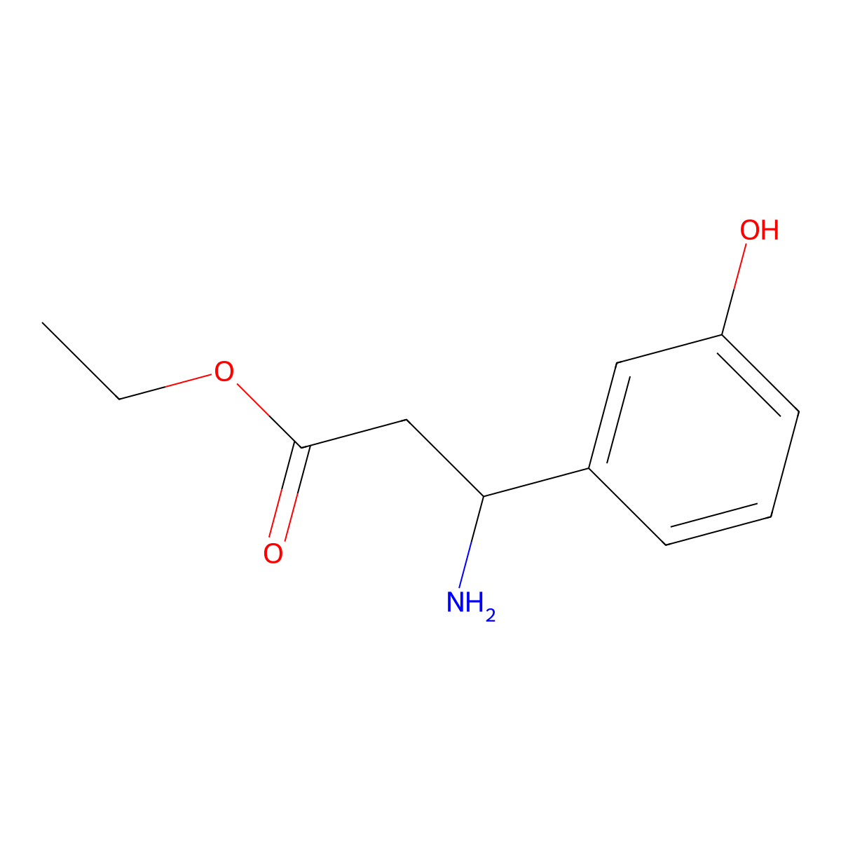 Ethyl 3-amino-3-(3-hydroxyphenyl)propanoate molecular structure, CAS 309735-43-1