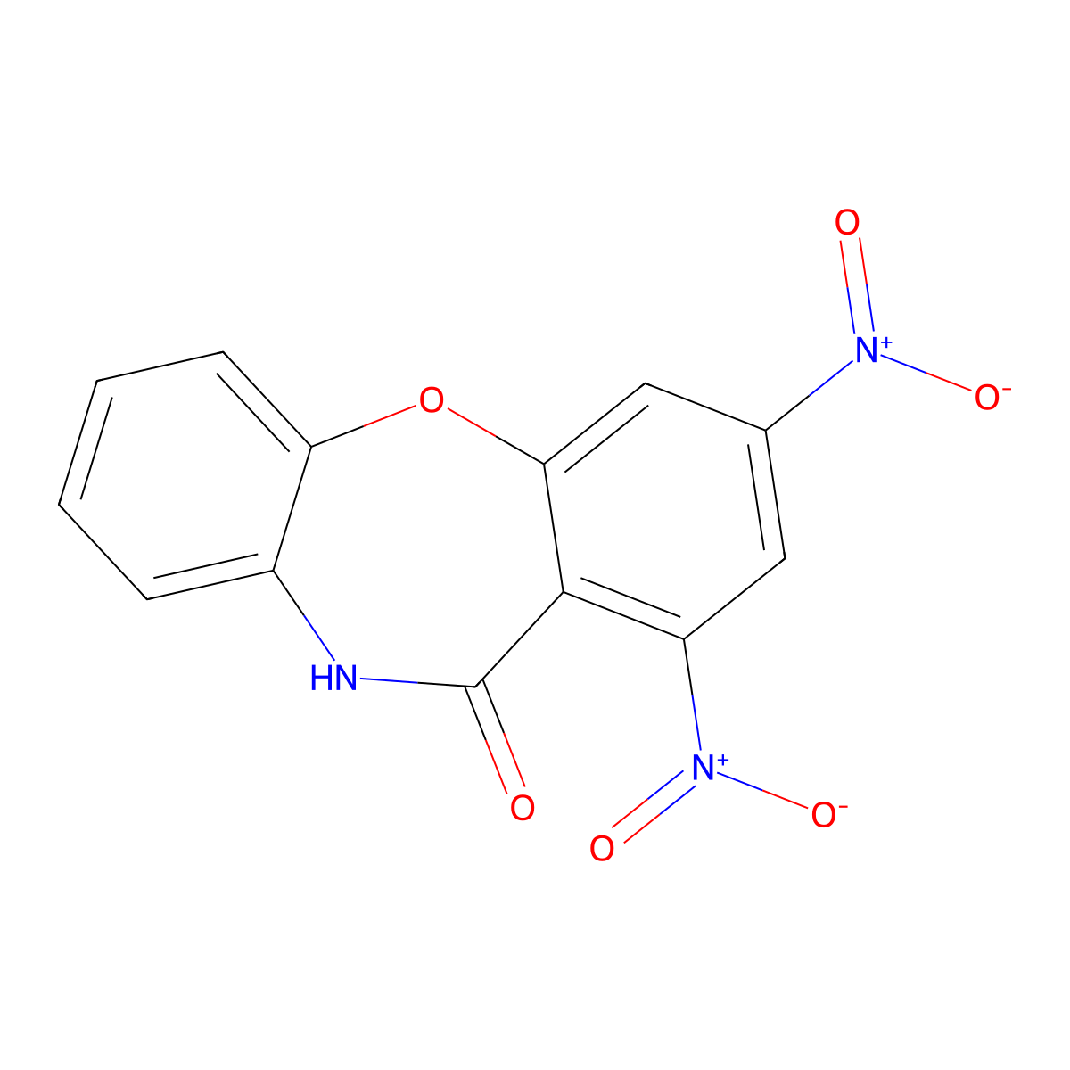 1,3-dinitrodibenzo[b,f][1,4]oxazepin-11(10H)-one molecular structure, CAS 309735-46-4