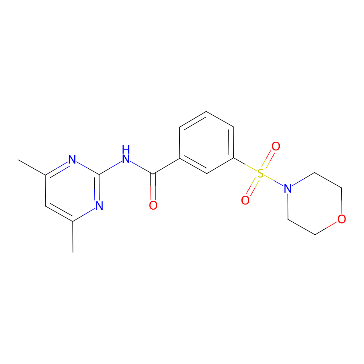 N-(4,6-dimethylpyrimidin-2-yl)-3-morpholin-4-ylsulfonylbenzamide molecular structure, CAS 309735-70-4