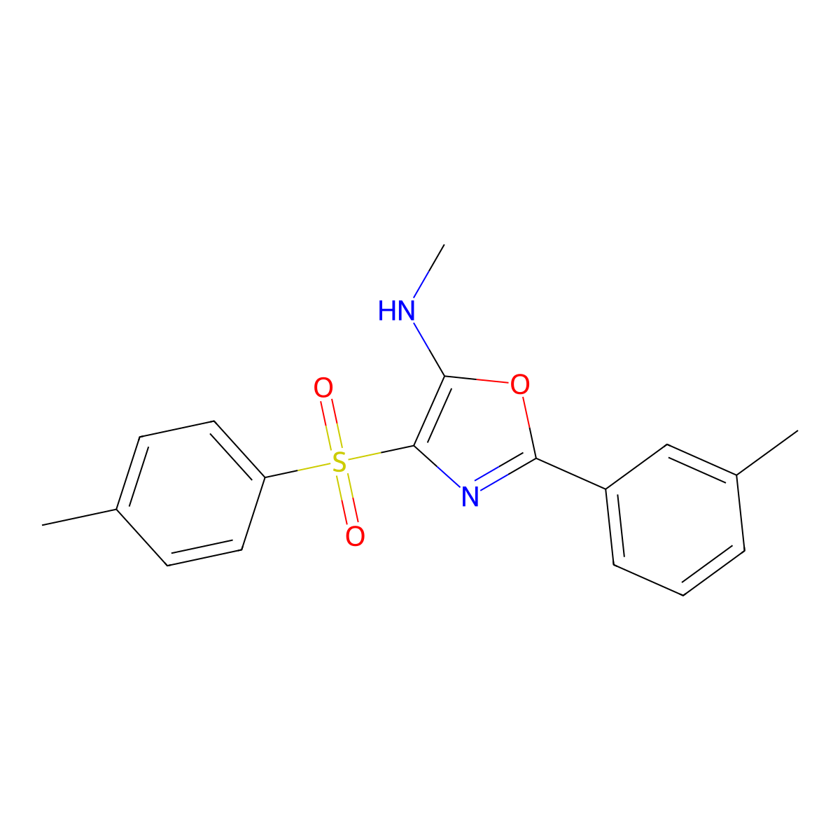 N-Methyl-2-(3-methylphenyl)-4-((4-methylphenyl)sulfonyl)-5-oxazolamine molecular structure, CAS 309735-89-5