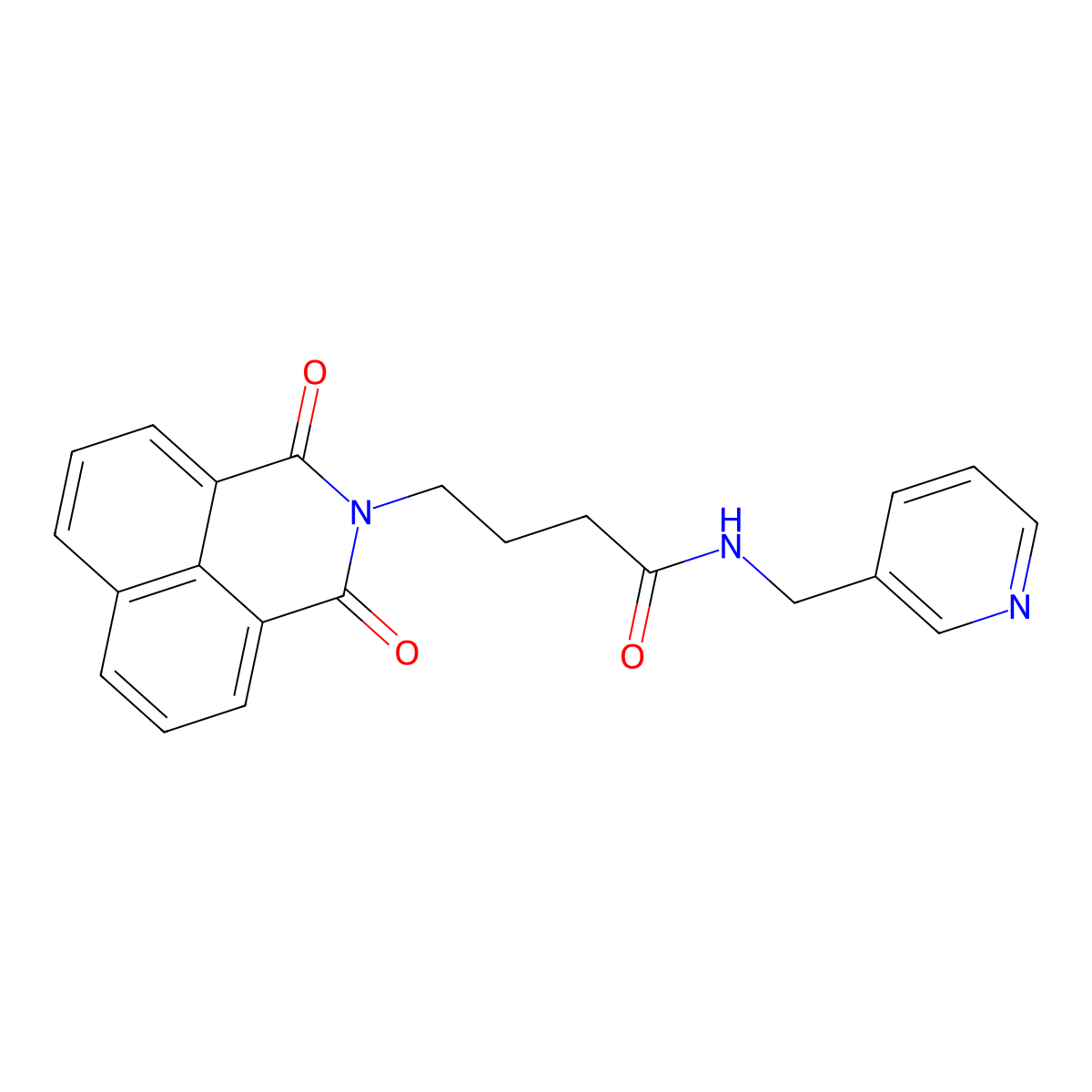 4-(1,3-dioxobenzo[de]isoquinolin-2-yl)-N-(pyridin-3-ylmethyl)butanamide molecular structure, CAS 309735-92-0