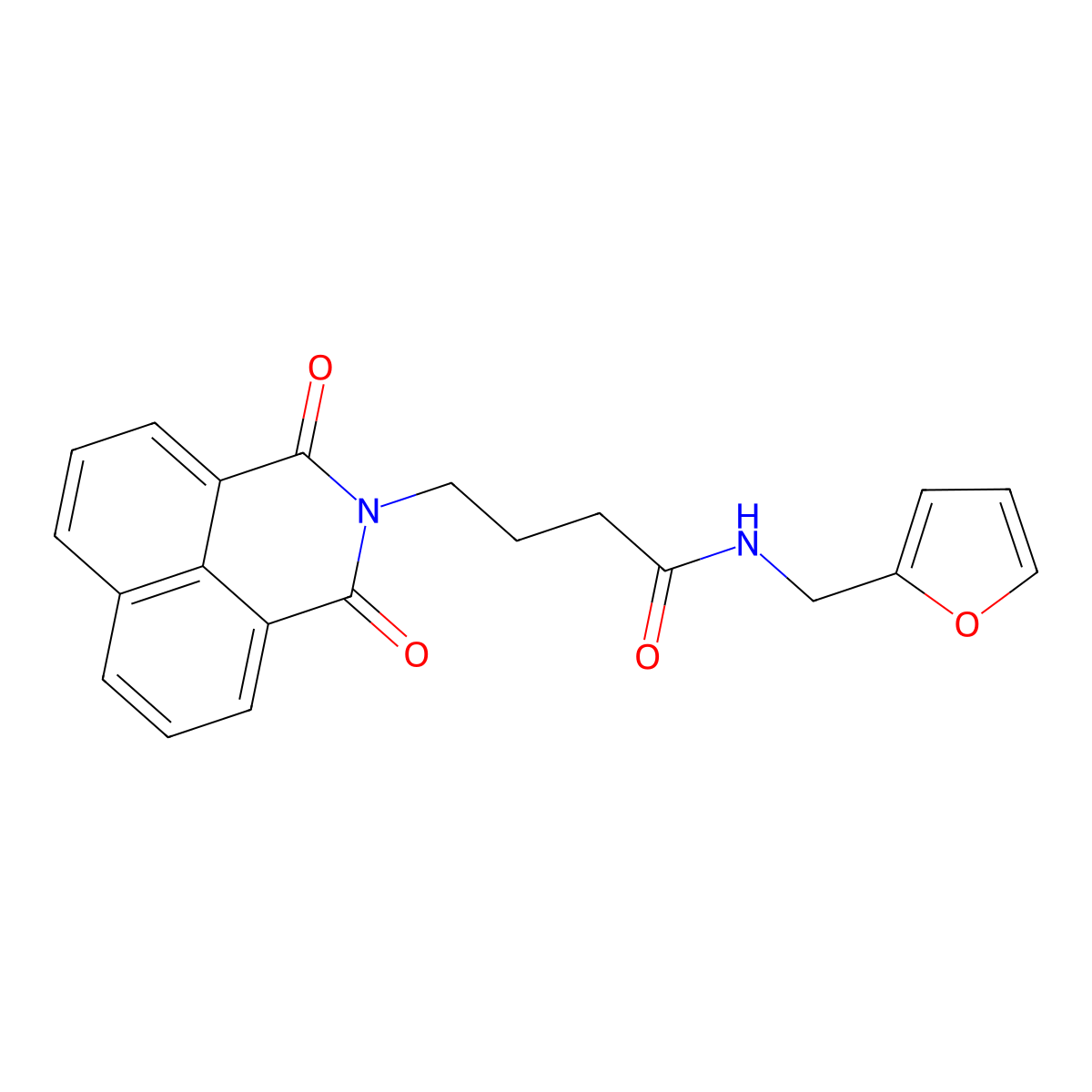 4-(1,3-dioxo-1H-benzo[de]isoquinolin-2(3H)-yl)-N-(furan-2-ylmethyl)butanamide molecular structure, CAS 309735-94-2