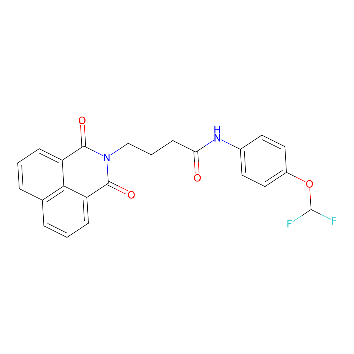 N-[4-(difluoromethoxy)phenyl]-4-(1,3-dioxobenzo[de]isoquinolin-2-yl)butanamide molecular structure, CAS 309735-95-3