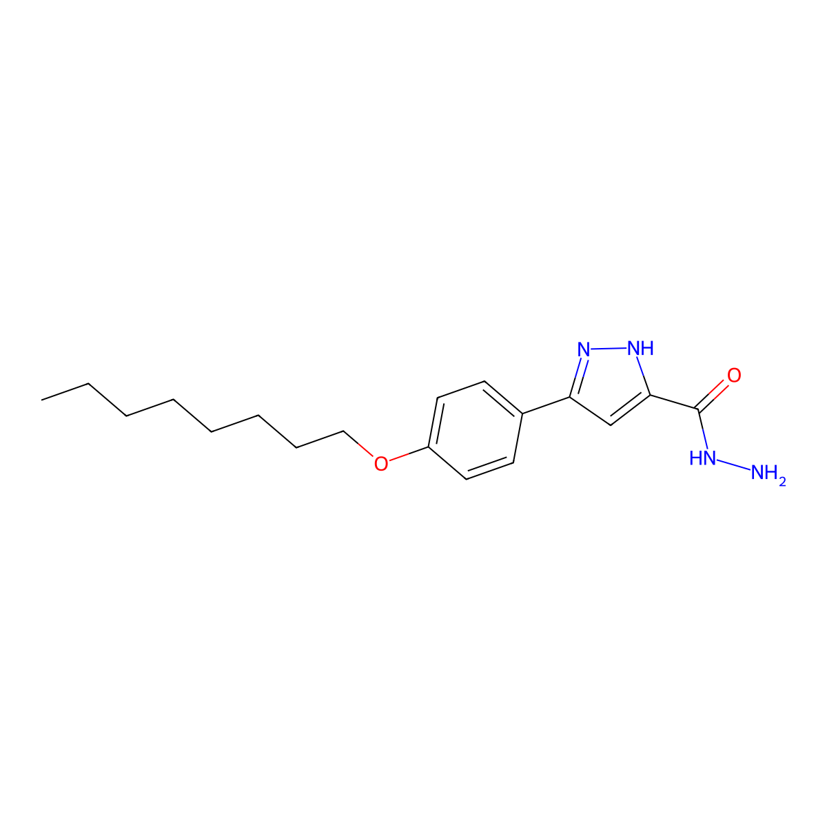3-[4-(octyloxy)phenyl]-1H-pyrazole-5-carbohydrazide molecular structure, CAS 309735-99-7